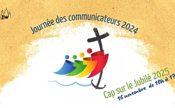 Bannière pour la journée des communicateurs 2024. Le thème est Cap sur le Jubilé 2025